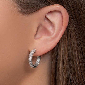 Chubby Diamond Hoop Earrings 